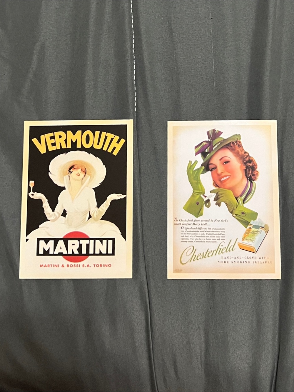 2 Retro Post Cards Colorful Vintage-Inspired